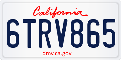 CA license plate 6TRV865