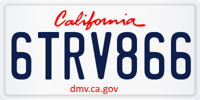 CA license plate 6TRV866