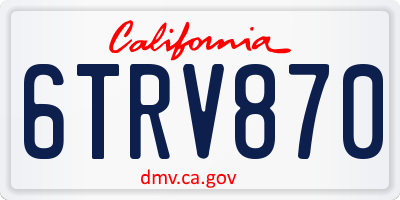 CA license plate 6TRV870