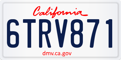 CA license plate 6TRV871