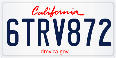 CA license plate 6TRV872