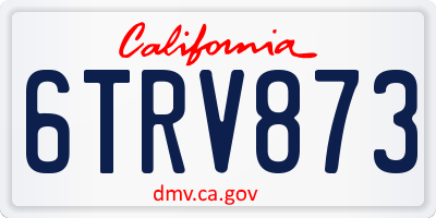 CA license plate 6TRV873