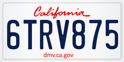 CA license plate 6TRV875