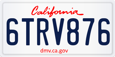 CA license plate 6TRV876