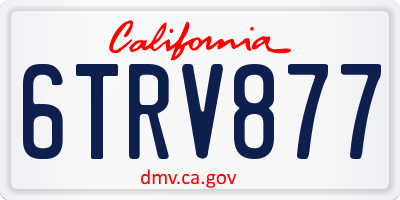 CA license plate 6TRV877