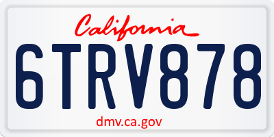 CA license plate 6TRV878