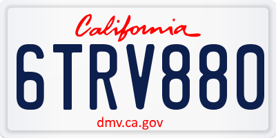 CA license plate 6TRV880