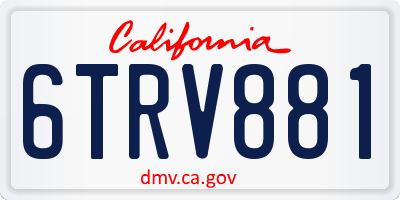 CA license plate 6TRV881