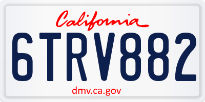 CA license plate 6TRV882