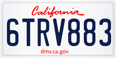 CA license plate 6TRV883