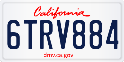 CA license plate 6TRV884
