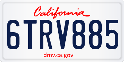 CA license plate 6TRV885