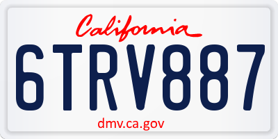 CA license plate 6TRV887