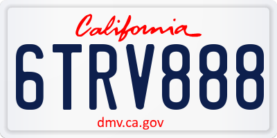 CA license plate 6TRV888