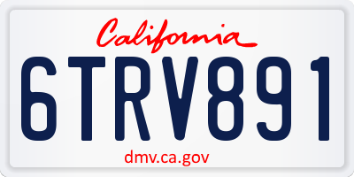 CA license plate 6TRV891