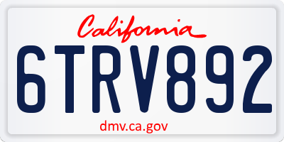 CA license plate 6TRV892