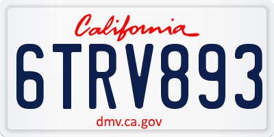 CA license plate 6TRV893