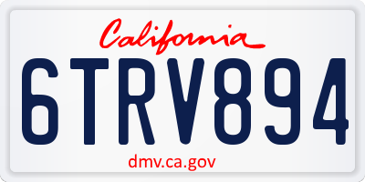 CA license plate 6TRV894