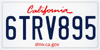 CA license plate 6TRV895