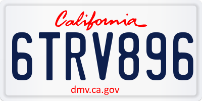 CA license plate 6TRV896