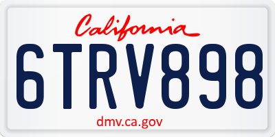 CA license plate 6TRV898