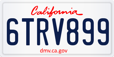 CA license plate 6TRV899