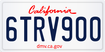 CA license plate 6TRV900