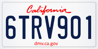 CA license plate 6TRV901