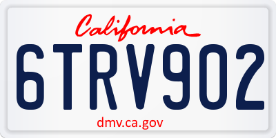 CA license plate 6TRV902