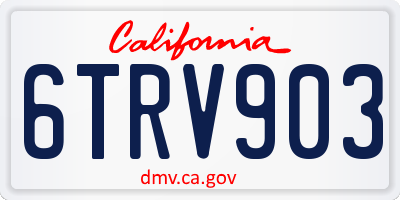 CA license plate 6TRV903