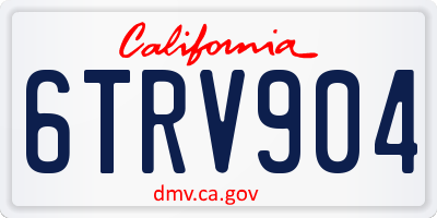 CA license plate 6TRV904