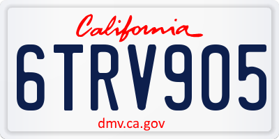 CA license plate 6TRV905