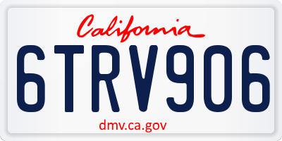 CA license plate 6TRV906