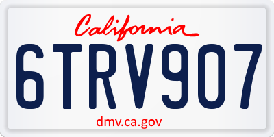 CA license plate 6TRV907