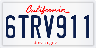 CA license plate 6TRV911