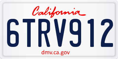 CA license plate 6TRV912