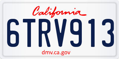 CA license plate 6TRV913