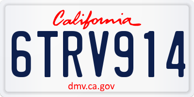 CA license plate 6TRV914