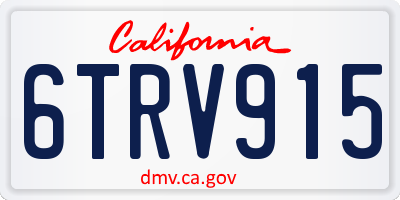 CA license plate 6TRV915