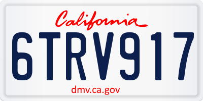 CA license plate 6TRV917