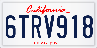 CA license plate 6TRV918