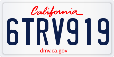 CA license plate 6TRV919