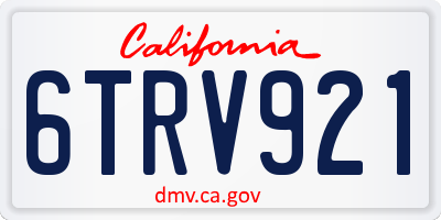 CA license plate 6TRV921