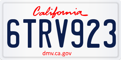 CA license plate 6TRV923