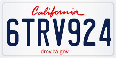CA license plate 6TRV924