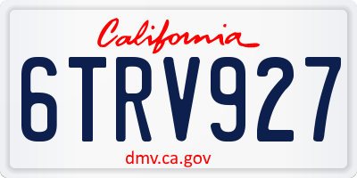 CA license plate 6TRV927