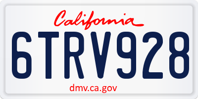 CA license plate 6TRV928