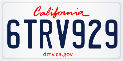 CA license plate 6TRV929