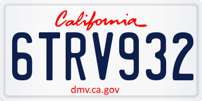 CA license plate 6TRV932