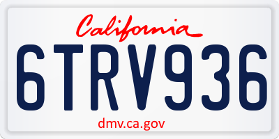 CA license plate 6TRV936